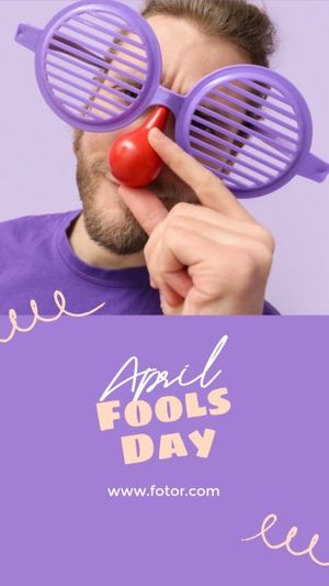 celebration, festival, happy, Purple Photo April Fools' Day Greeting Instagram Story Template