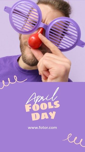 celebration, festival, happy, Purple Photo April Fools' Day Greeting Instagram Story Template