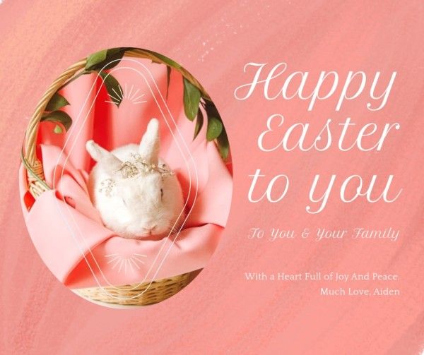 celebration, festival, wish, Pink Easter Blessing Facebook Post Template