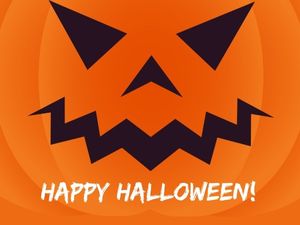 holiday, festival, celebration, Orange Pumpkin Happy Halloween Card Template