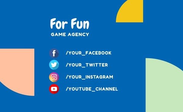 kid, children, funny, Blue Cartoon Game Agency Business Card Template