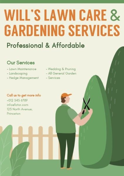 花园服务 英文海报