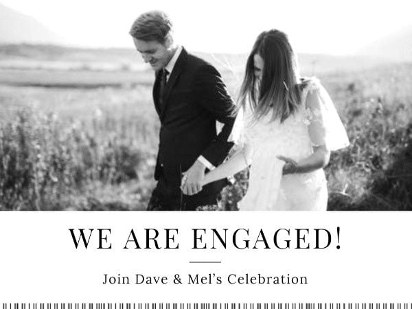 engagement party, proposal, dinner, Classic Engagement Card Template