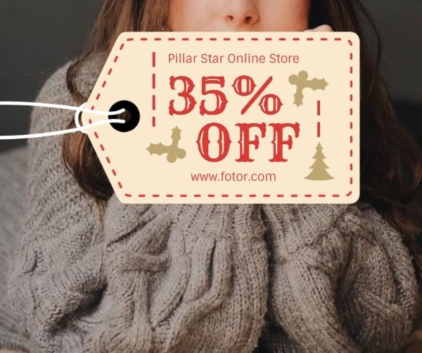 clothes, clothing, christmas, Winter Sweater Online Sale Facebook Post Template