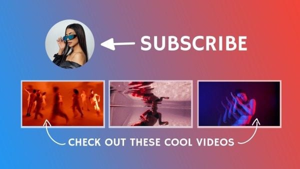 dance, youtube end screen, subscribe, Pink Cool Music Video Youtube Thumbnail Template