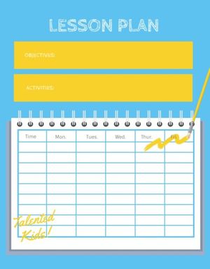 Yellow And Blue Background  Lesson Plan