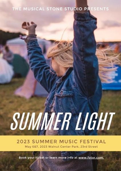 musical, musician, season, Summer Light Music Festival Event Poster Template