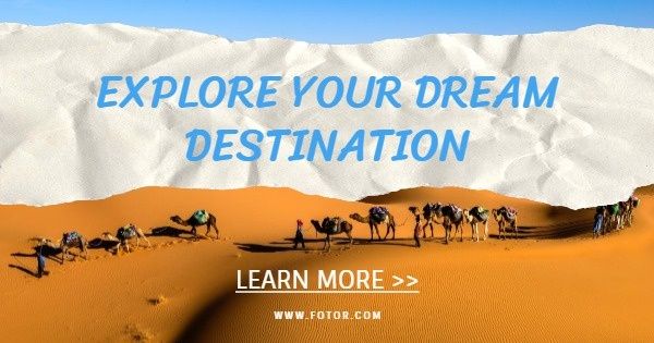 explore, dream, destination, Desert Travel Online Ads Facebook Ad Medium Template