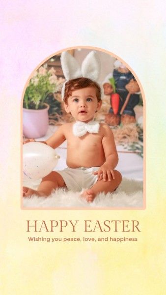 love, greeting, celebration, Pastel Colorful Happy Easter Collage Instagram Story Template