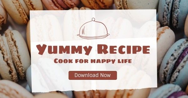 simple,  modern,  business, Dedicate Dessert Background Yummy Recipe Facebook App Ad Template