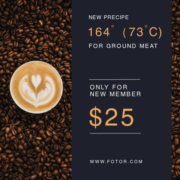 cafe, coffee time, relax, Black Ground Meat New Precipe Coffee Instagram Post Template