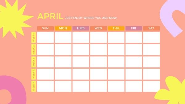 monthly, cute, birthday, Pink Cartoon April Desk Calendar Template