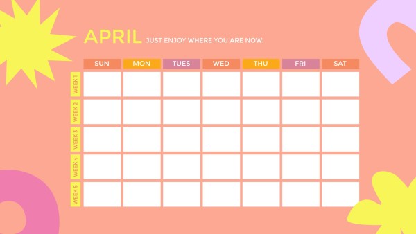 Pink Cartoon April Desk Calendar Calendar
