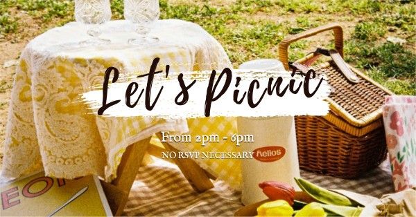 food, travel, fun, Vintage Picnic Facebook Event Cover Template
