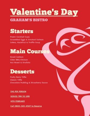 love, business, marketing, Red Valentine Food Special Offer Sale Menu Template
