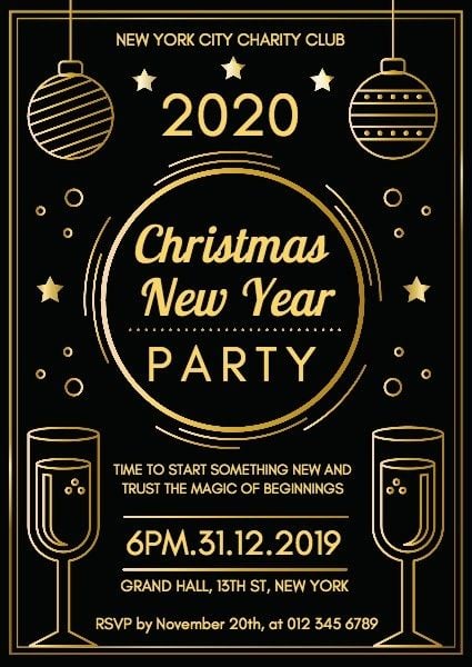 Christmas New Year Party Invitation