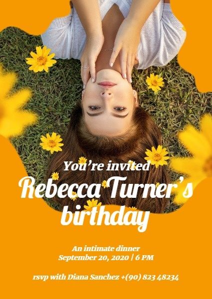 happy birthday, greeting, wishing, Rebecca's Birthday Party Invitation Invitation Template