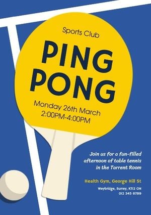 pingpong, racket, activity, Ping Pong Club Poster Template