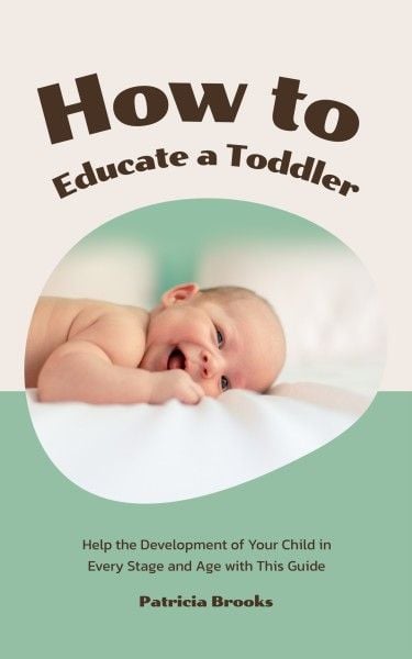 kid, baby, kids, Green Simple Toddler Education Book Cover Template