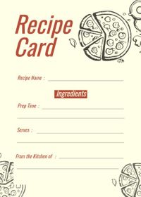 designer, designers, graphic design, Yellow And Red Pizza Food Recipe Card Template