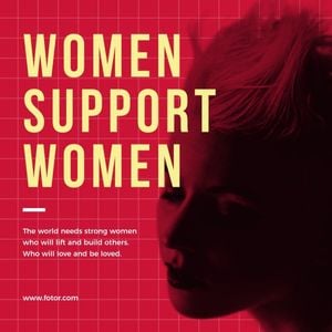 women's rights, gender equality, feminism, Red Quote Womens Day Instagram Post Template