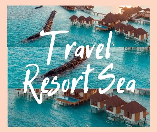 sale, marketing, business, Blue Travel Resort Sea Propaganda Facebook Post Template
