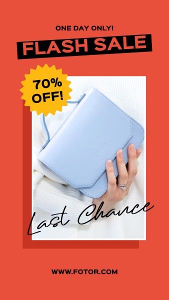 discount, promotion, simple, Simpe Modern Handbag Flash Sale Instagram Story Template