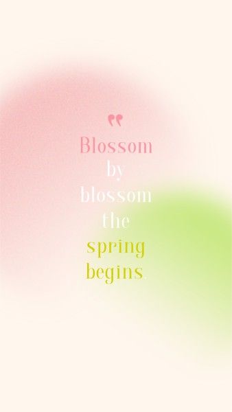 abstract, Beige Gradient Spring Quote Instagram Story Template