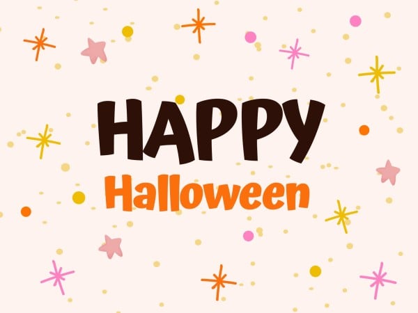 Colorful Cute Happy Halloween Wish メッセージカード