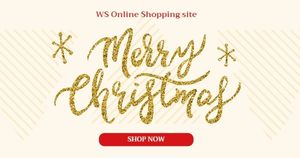 金色圣诞快乐超级销售横幅广告 Facebook广告