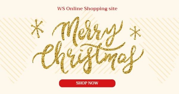 金色圣诞快乐超级销售横幅广告 Facebook广告