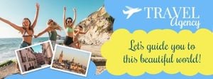 life, cloud, plane, Blue Travel Agency Banner Facebook Cover Template
