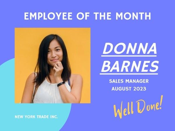 Employee Of The Month Card