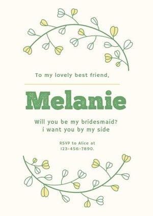 best man, marriage, groomsman invitation, Green Bridesmaid Invitation Template