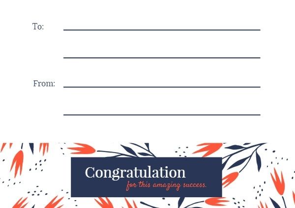 flower, life, business, Floral Congrats Wishes Postcard Template