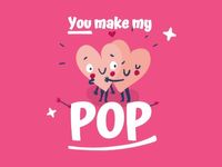 Pink Heart Pop Valentine's Day Card