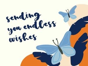 春の蝶の絵の願い メッセージカード