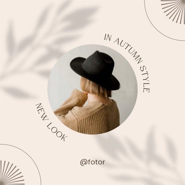 new look, autumn clothes, fall outfit, Beige Autumn Fashion Minimalist Style Instagram Post Template