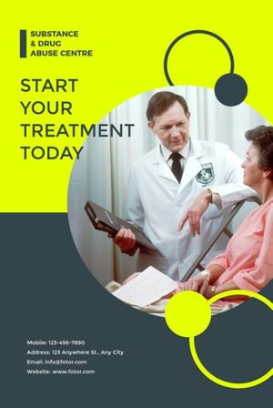 health, rehabilitation centre, recovery, Yellow Drug Abuse Treatment Pinterest Post Template