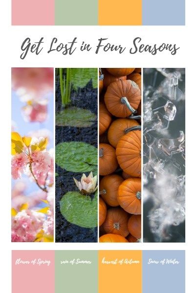 spring, summer, autumn, Beautiful Seasons Pinterest Post Template