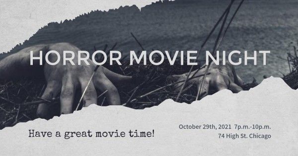 film, social media, photo, Horror Movie Night Facebook Event Cover Template