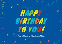 happy, to, you, Birthday Postcard Template