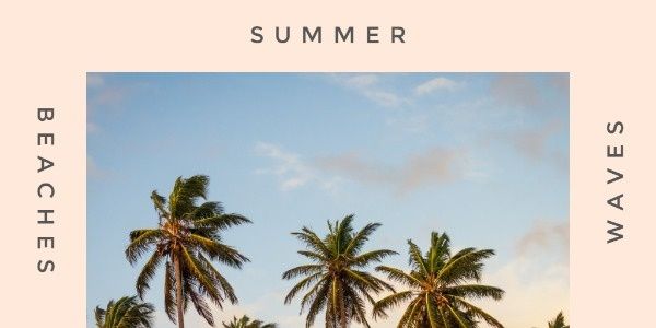 beach, summer beach, season, Simple Summer Resort Photo Twitter Post Template