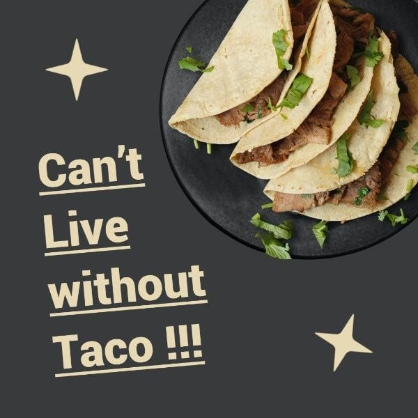 social media, food, tasty, Delicious Taco  Instagram Post Template