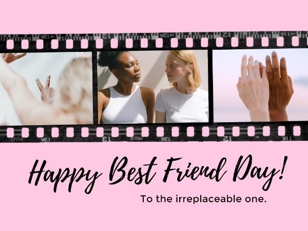 friends, friendship, happy best friends day, Pink Happy Best Friend Day Card Template