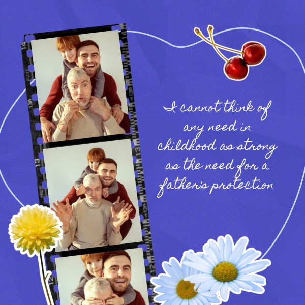 Purple Sweet Happy Fathers Day Photo Collage