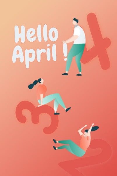 hello, hello april, boys, April Greeting Pinterest Post Template