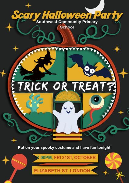 Ghost Halloween Costume Party Flyer