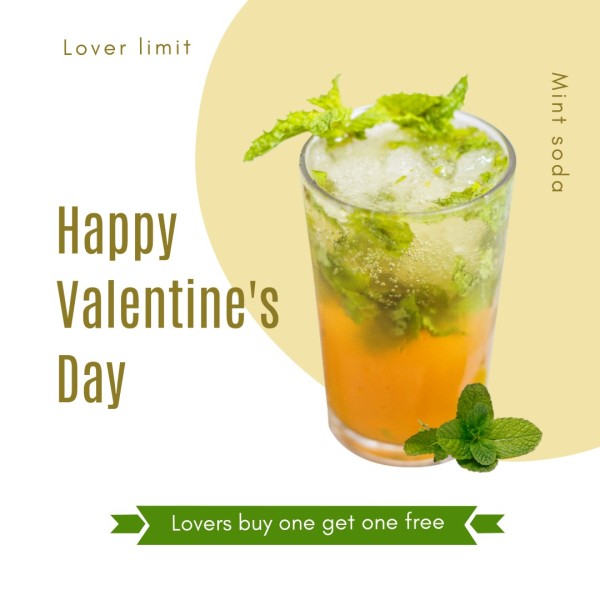 Yellow Valentine's Day Beverage Instagram Post