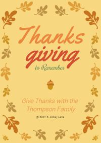 Thanksgiving Family Celebration Invitation